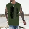 thumbnail image 2 of HCNTES Male Independence Day Spring Summer Vest Print Pattern Round Neck Plus Size Comfortable Vest Tank tops(XXL,AG), 2 of 5