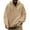 Khaki, variant on Men's Linen Stripe Hooded Shirts V Neck Half Button Down Long Sleeve Drawstring Blouses Oversized Casual Loose Fit Pullover Tops,M,White