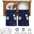 thumbnail image 5 of Nautical Coastal Kitchen Towels Set of 2, Ocean Beach Starfish Shell Conch Navy Blue Absorbent Dish Towels for Kitchen, Microfiber Hand Towel, Quick Drying Tea Towel for Cleaning Dishcloths, 5 of 7