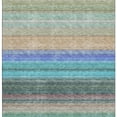 thumbnail image 3 of HomeRoots 677326 9 x 12 ft. Sage Teal & Lavender Striped Washable Machine Made Rectangle Area Rug with UV Protection, 3 of 9