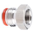 thumbnail image 1 of Stainless Steel Keg Adapter Connector - 1/4 Inch FFL Female Flare x 19/32 Inch-18 UNF Male Thread, Durable Replacement Part for Homebrew Beer Kegs, Barrel Hardware, and Brewing Accessories, Silver,, 1 of 7