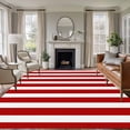 thumbnail image 2 of Red Striped Large Area Rugs for Bedroom Living Room, Soft Non Slip Carpet Bedside Rug, Christmas Farmhouse Red White Stripes Rectangular Floor Cover Kitchen Accent Rug 5'x8' for Dining Room/Office, 2 of 9