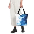 thumbnail image 3 of Uemuo Blue White Fluid Art Print Tote Bags for Women,Large Capacity Corduroy Bag,Reusable Grocery Shoulder Bag,Beach Tote with Zipper Closure, Daily Essentials, 3 of 7