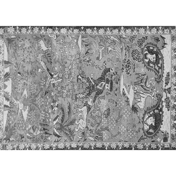 Ahgly Company Indoor Rectangle Animal Gray Traditional Area Rugs, 4' x 6'