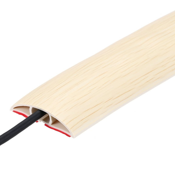 Floor Cord Cover 4ft, Extension Cord Hider for Floor Cable Management 0.47" W x 0.24" H, White Oak