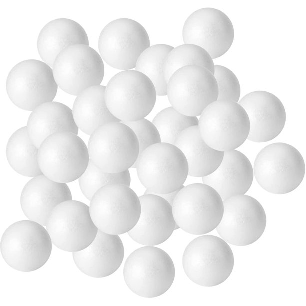 Paquete de 40 bolas de espuma para manualidades de 3 pulgadas, bolas de poliestireno, para suministros de arte y manualidades, proyecto escolar, boda, bricolaje, Navidad, hogar, Pascua y fiesta f