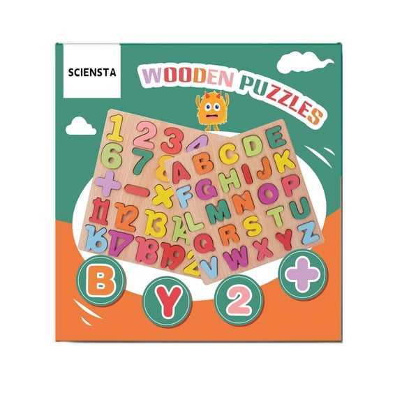 Alphabet Puzzle Wooden Puzzles for Toddlers 1 2 3 4 5 Year Old,ABC Puzzle Shape Alphabet Learning Puzzles Toys with Puzzle Board & Letter Blocks,Preschool Educational for Girls Boys