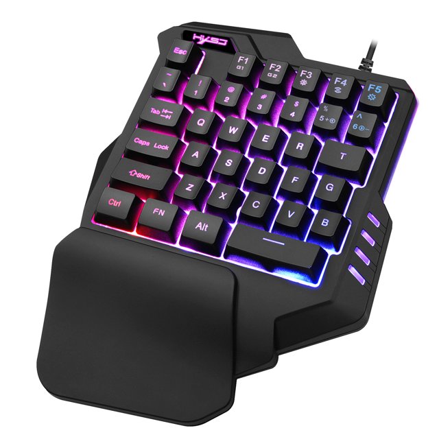 HXSJ G92 Teclado de una mano 35 teclas Membrana de una sola mano Mini teclado para juegos de 35 teclas