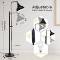 thumbnail image 2 of Industrial Floor Lamp Adjustable, Rustic Farmhouse Reading Lamp in Aged Black Finish, Modern Standing Lamp with Remote Control Metal Shade for Living Room Bedroom Study Room Office Hotel, 2 of 8
