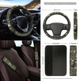thumbnail image 3 of Renewold Deer Camo Hunting Forest 12 PCS Front Car Seat Cover Full Set, with Steering Wheel Cover Seat Belt Pad Armrest Box Mat Trash Bin Rear View Mirror Cover Cup Holders Keychain Air Vent Pouch, 3 of 7