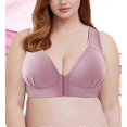 thumbnail image 4 of Women's Push Up Bras Full Coverage Lace Pure Color Front Closure Nylon Sexy 1pc Bras & Bralettes Plus Size 26s, 4 of 5