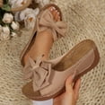 thumbnail image 2 of Hopeusnice Wedges Shoes for Women Trendy Non-Slip Breathable Soft Open Toe Sandals Women's Wedges Shoes Thick-Soled Wedge Heel PU Materials Summer Shoes Flexible Walking Shoes Khaki 40, 2 of 9