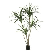 Vickerman 4.5' Potted Artificial Yellow Edge Green Yucca.