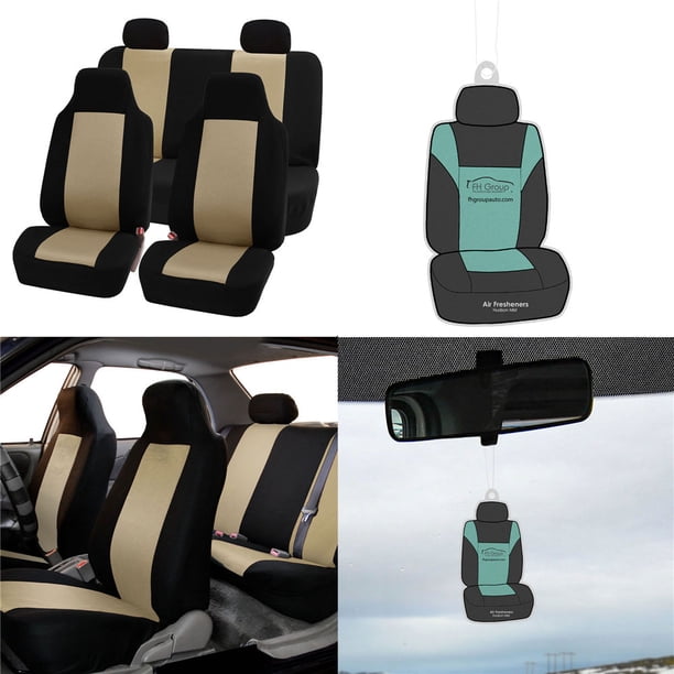FH Group 3D Airmesh Full Set Car Seat Covers with Bonus Air Freshener