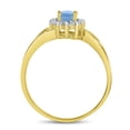 thumbnail image 5 of 10k Yellow Gold Oval Blue Topaz And Diamond Ring, 5 of 6