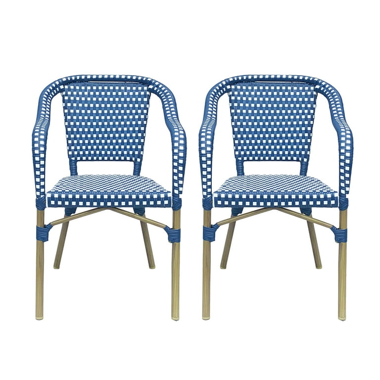 Blue and white 2024 french bistro chairs