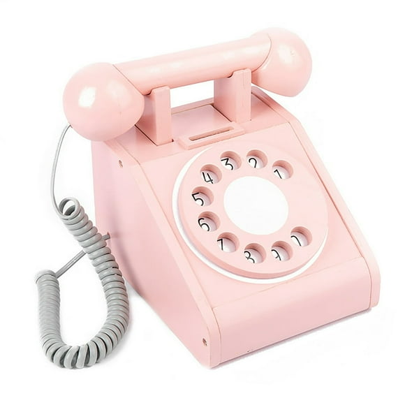 Rotary Phone Toy Retro Style Hand-eye Coordination Wear Resistant Single Line Emergency Desk Phone for Kids