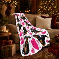 thumbnail image 3 of Playful Dachshund Dogs Hearts Cheerful Cartoon Pattern, Playful Pet Portrait Pattern, Warm Flannel Blanket for Living Room and Bedroom, Dog Lovers Just Because Gift, Pet Lover Home Decor, 3 of 9