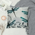 thumbnail image 2 of COMIO  Dragonfly Throw Pillow Cushion Cover, Ornamental Dragonfly with Lace and Damask Effects Image, Decorative Square Accent Pillow Case, Teal Turquoise Black, 2 of 5