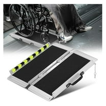 Wheelchair Ramp 2FT, Portable Folding Aluminum Wheel Chair Threshold Ramps for Home Steps Doorways, 800Lbs Capacity, 29Inch Width, Metallic/Black