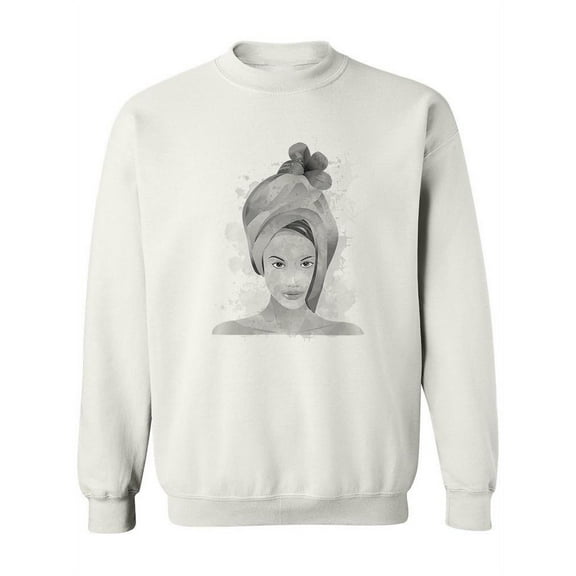 Grey Portrait Of A Woman Sweatshirt Women -SPIdeals Designs, Female XX-Large