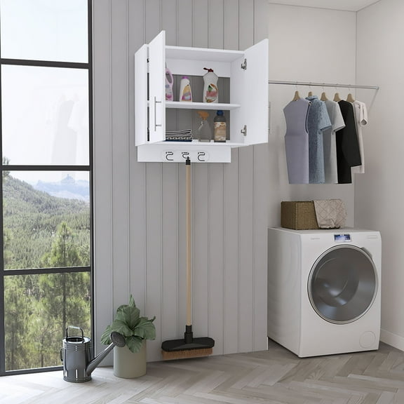 Newboti Furniture Wall Storage Cabinet Alikuri, Four Cabinets, White Finish 43281