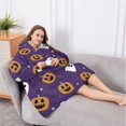 thumbnail image 5 of Oversized Wearable Blanket Hoodie,Halloween Ghost Pumpkin Pattern Sherpa Blanket Hoodie with Super Pockets,Super Warm Fuzzy Pullover for Women & Men, 5 of 6