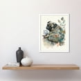 thumbnail image 2 of Pug Dog with Floral Pattern Modern Multicoloured Watercolour Illustration Art Print Framed Poster Wall Decor 12x16 inch, 2 of 5
