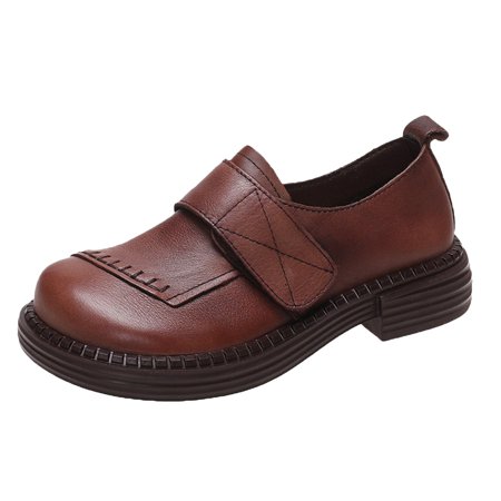 

Qufokar Knee High Wide Calf Boots for Women Taupe Womens Casual Shoes Size 11 Wide Large Head Small Leather Shoes Women Soft Soles Retro Small Design Japanese Round Head Single Shoes Lefu Shoes