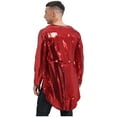 thumbnail image 3 of CHICTRY Mens Ringmaster Circus Show Dress-up Sequins Tuxedo Tailcoat Magician Blazer Jacket Red M, 3 of 6