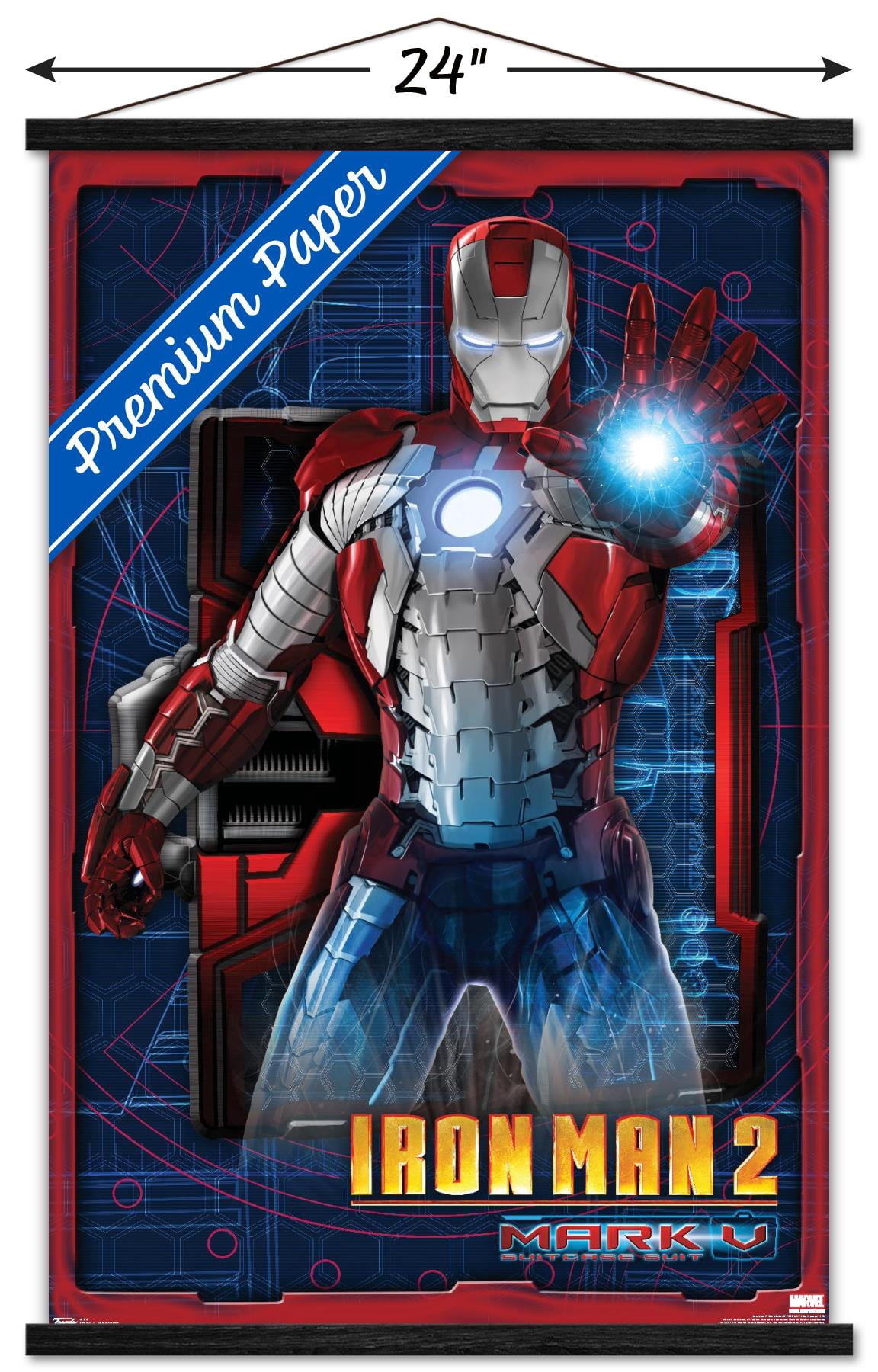 Marvel Cinematic Universe - Iron Man 2 - Briefcase Armor Wall Poster with Wooden Magnetic Frame, 22.375" x 34"