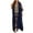 Dark Blue, variant on HAOTAGS Women Muslim Dresses, Elastic Long Sleeve Loose Women's Printed Two-Piece Dress Green L