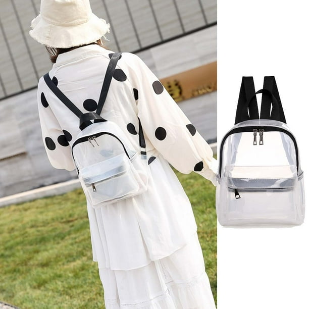 Fiudx Ofertas relámpago del día, solo en línea Mochila transparente para estudiantes, versión coreana, mochila de gelatina de gran capacidad para hombres y mujeres, mochila de PVC liviana y sin olor