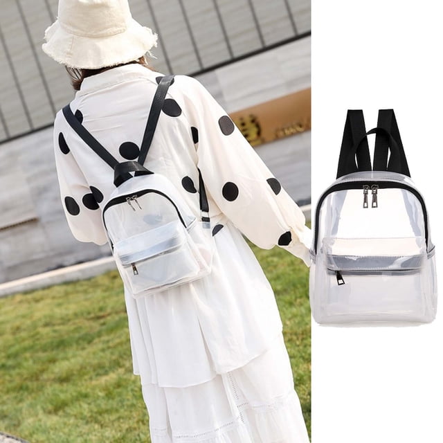 Fiudx Ofertas relámpago del día, solo en línea Mochila transparente para estudiantes, versión coreana, mochila de gelatina de gran capacidad para hombres y mujeres, mochila de PVC liviana y sin olor