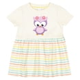 thumbnail image 3 of Inktastic Cute Pink and Purple Owl Girls Baby Dress, 3 of 5