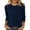 A68 Dark Blue, variant on Xdegoge 3/4 Sleeve Tops for Women Crew Neck Ribbed Knit Sweater Fashion Pullover Shirts Cozy Fall Winter Clothes