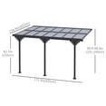 thumbnail image 3 of Outsunny Pavillon de Jardin à Toit Rigide 14 Pieds x 10 Pieds en Polycarbonate, Pergola, Gris, 3 of 10
