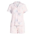 thumbnail image 6 of Joyspun Women’s Sleep Modal Short Sleeve Notch Top and Shorts Pajama Set, Size XS-XL, 2X-3X, 6 of 6