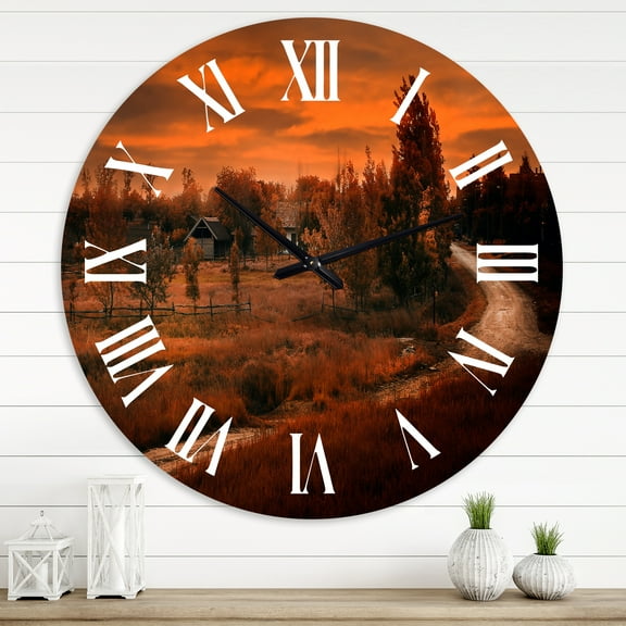 Designart 1 in Quartz Farmhouse Wall Clock