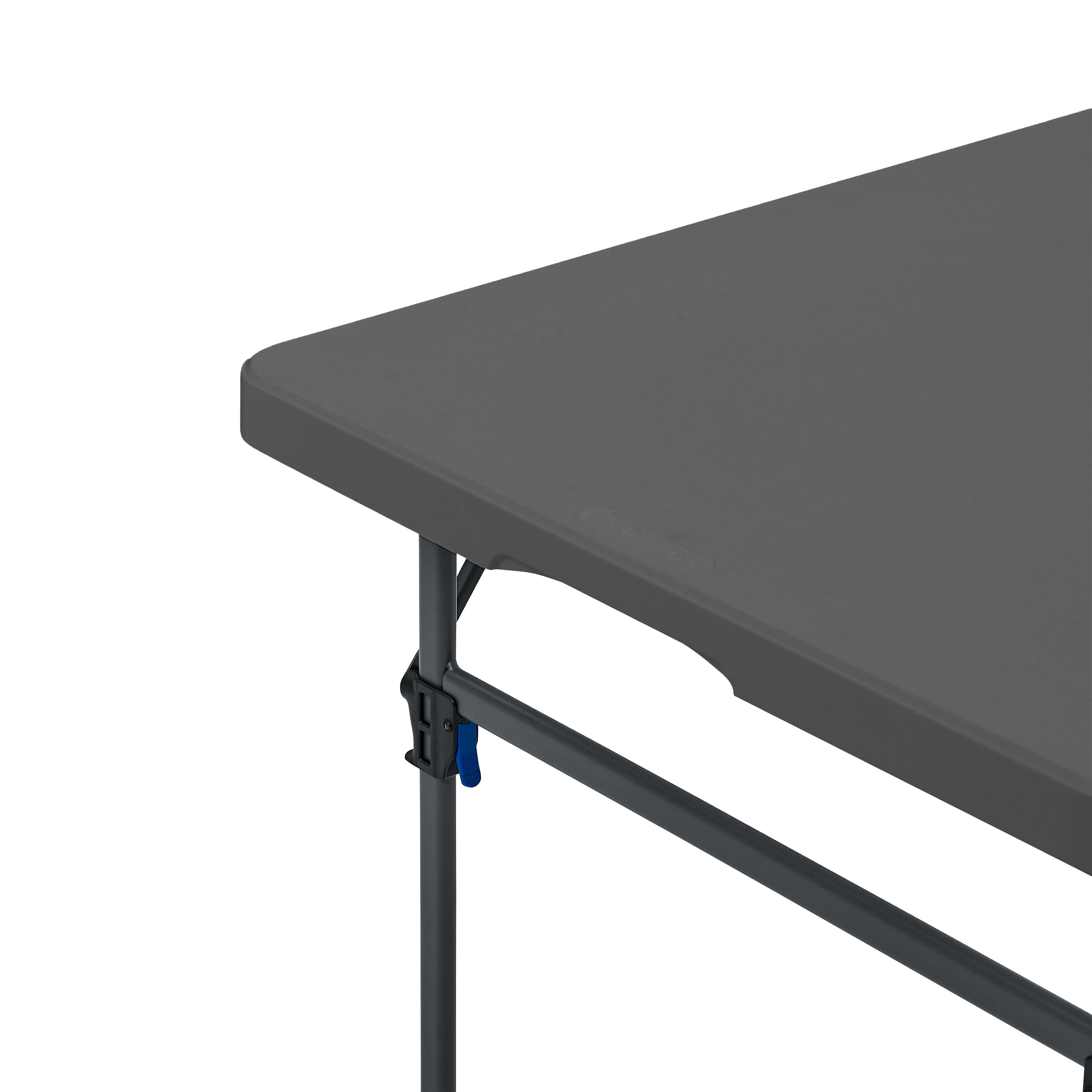 Mainstays Black 8 Foot Easy Fold Folding Plastic Table, Heavy Duty, Indoor Outdoor, Scratch Resistant, Stain & UV Damage