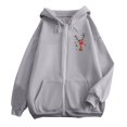 thumbnail image 3 of Christmas Hoodies for Women 2025 Long Sleeve Zip Up Graphic Hooded Sweatshirt with Pockets Holiday Jacket Coat, 3 of 7