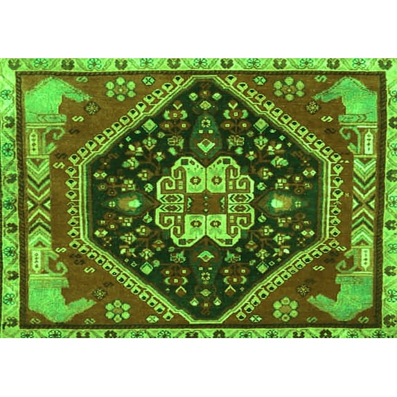 Ahgly Company Indoor Rectangle Persian Green Traditional Area Rugs, 2' x 3'