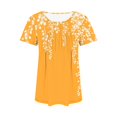 thumbnail image 4 of Fiudx Liquidación de Ofertas Flash Top Estampado con Cuello Redondo y Manga Corta Informal para Mujer a La Moda, 4 of 5