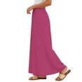 thumbnail image 4 of YTCAMLO A Line Womens Tiered Skirts Summer Casual Long Skirts Elastic Waist Pleated Skirts with Pockets Lightweight Eyelet Maxi Skirt, Hot Pink M, 4 of 8