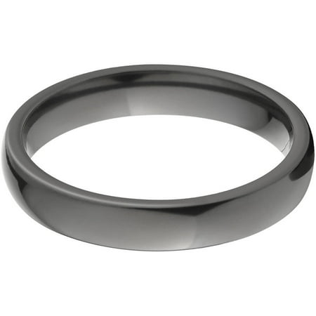 4mm Half-Round Black Zirconium Ring with a Polished Finish