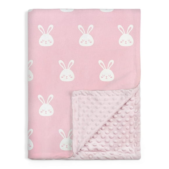 Manta de bebé SANDJEST Rabbit Minky de 76 x 102 cm para niñas