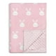 thumbnail image 1 of Manta de bebé SANDJEST Rabbit Minky de 76 x 102 cm para niñas, 1 of 7