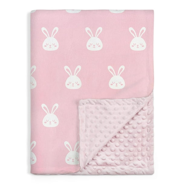Manta de bebé SANDJEST Rabbit Minky de 76 x 102 cm para niñas