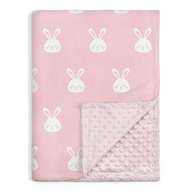 Manta de bebé SANDJEST Rabbit Minky de 76 x 102 cm para niñas