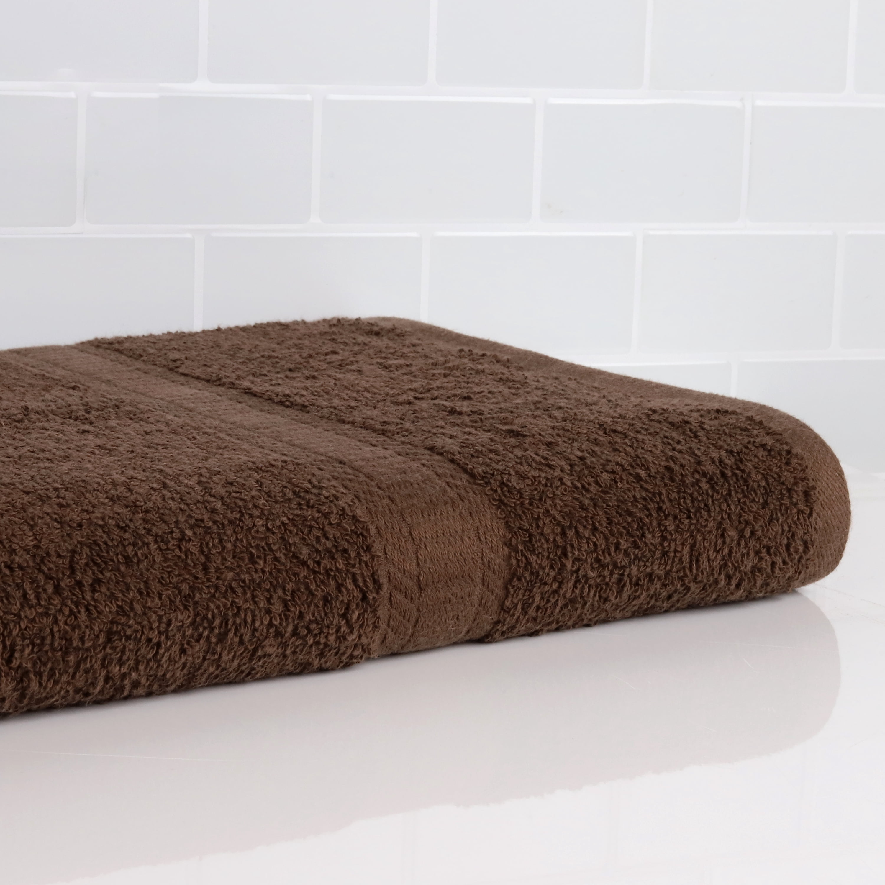 Mainstays Solid Bath Towel, Brown Basket